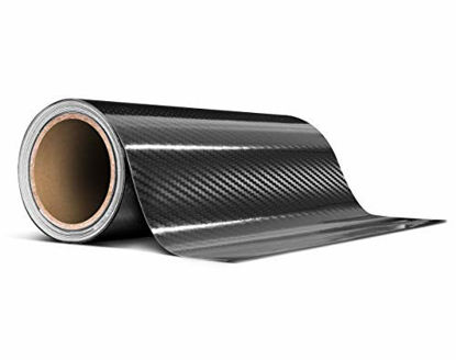 Picture of VViViD High Gloss Epoxy Black Carbon Fiber Vinyl Detailing Wrap Tape DIY Roll (6" x 20ft)