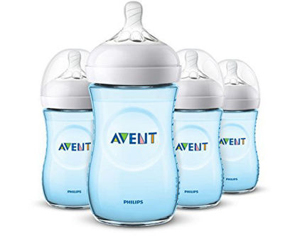 Picture of Philips Avent Natural Baby Bottle, Blue, 9oz, 4pk, SCF013/49