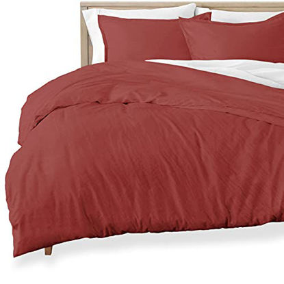 Picture of Bare Home Sandwashed Duvet Cover Twin Size/Twin XL Size - Premium 1800 Collection Duvet Set - Cooling Duvet Cover - Super Soft Duvet Covers (Twin/Twin XL, Sandwashed Rosewood)