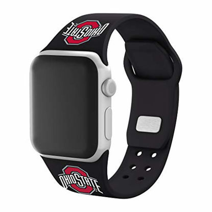 Picture of AFFINITY BANDS Ohio State Buckeyes Silicone Sport Watch Band Compatible with Apple Watch (42mm/44mm - Black)