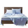 Picture of MR&HM Satin Bed Sheets, Twin XL Size Sheets Set, 3 Pcs Silky Bedding Set with 15 Inches Deep Pocket for Mattress(Twin XL, Light Blue)