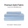 Picture of MR&HM Satin Bed Sheets, Twin XL Size Sheets Set, 3 Pcs Silky Bedding Set with 15 Inches Deep Pocket for Mattress(Twin XL, Light Blue)