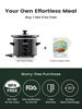Picture of KOOC Small Slow Cooker, 2-Quart, Free Liners Included for Easy Clean-up, Upgraded Ceramic Pot, Adjustable Temp, Nutrient Loss Reduction, Stainless Steel, Black, Round