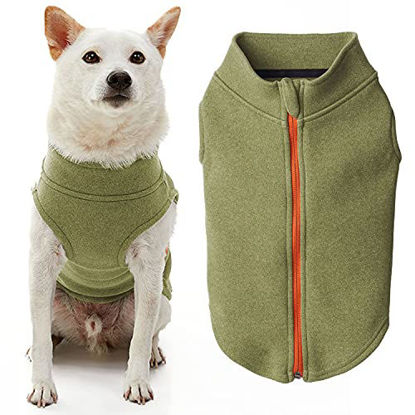 Picture of Gooby Zip Up Microfiber Fleece Dog Sweater - Green, 3X-Large - Warm Double Layered Soft Microfiber Fleece Step-in Dog Jacket Without Ring Leash - Winter Dog Sweaters for Small Dogs and Medium Dogs