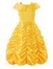 Picture of Princess Dresses for Girls,Princess Costume for Festivals and Parties,Little Girls Layered Princess Dress Up with Accessories,Yellow (6X(140))