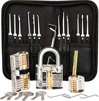 Picture of 3 Padlocks with Multi-function tools 17Pcs (Black)
