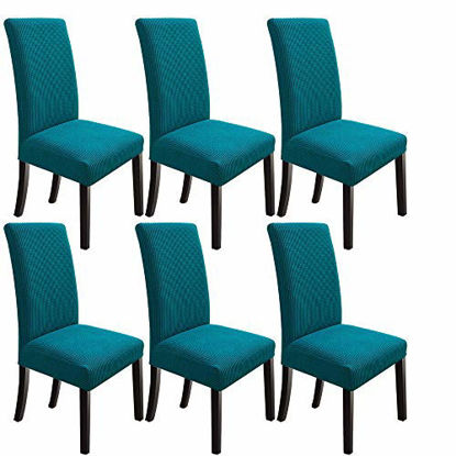Picture of NORTHERN BROTHERS Dining Room Chair Covers Stretch Chair Covers for Dining Room Parsons Chair Slipcover Set of 6,Teal