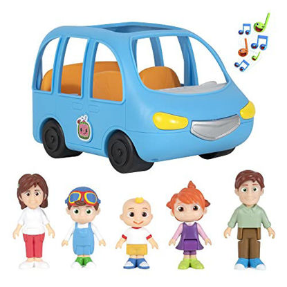 Picture of CoComelon Deluxe Family Fun Car, with Sounds - Includes JJ, Mom, Dad, Tomtom, YoYo - Plays Clip of Song, are We There Yet - Toys for Kids, Toddlers, and Preschoolers - Amazon Exclusive