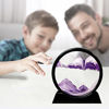 Picture of Muyan Moving Sand Art Picture Sandscapes in Motion Round Glass 3D Deep Sea Sand Art for Adult Kid Large Desktop Art Toys (Purple, 7 Inch)