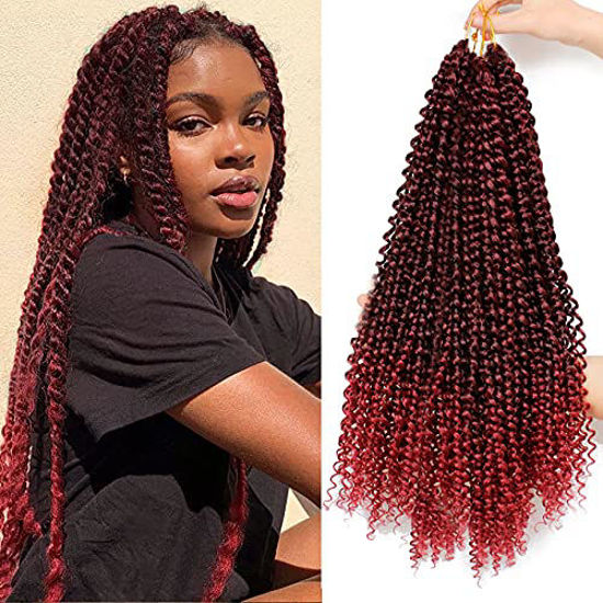 GetUSCart- Passion Twist Hair 18 Inch 6 Packs/Lot Water Wave Crochet for  Passion Twists Long Bohemian Hair Braiding Red Passion Twist Crochet Hair  Braids Synthetic Hair Extensions (T1B/Bug#)