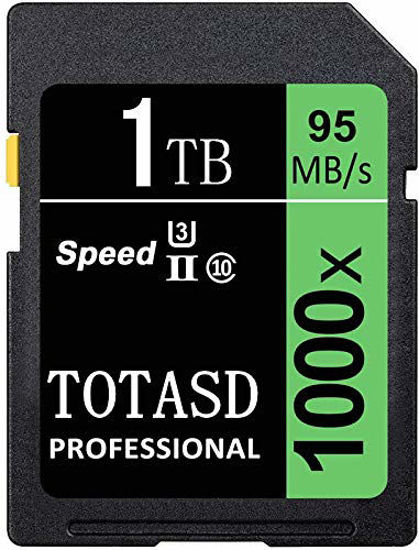 TOTASD 1000X 1024GB SDXC Uhs-I Memory Card,V30 Speed up to 95MB/s for Professional Vloggers Filmmakers Photographers & Content Curators 95MB-1TB 