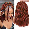 Picture of Leeven 7 Packs Copper Red Passion Twist Hair 12 Inch Water Wave Crochet Braids Hair for Distressed Butterfly Locs 350 Color Synthetic Hot Water Setting Passion Twists Hair Extensions