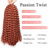 Picture of Leeven 7 Packs Copper Red Passion Twist Hair 12 Inch Water Wave Crochet Braids Hair for Distressed Butterfly Locs 350 Color Synthetic Hot Water Setting Passion Twists Hair Extensions