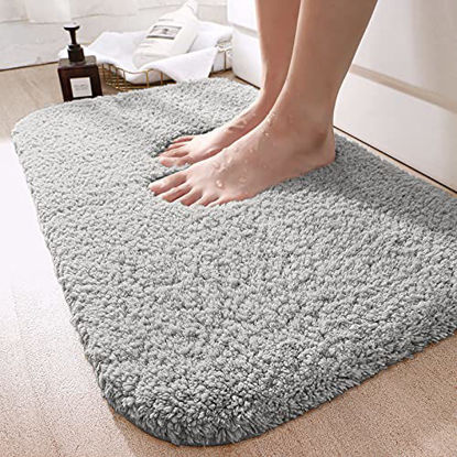 Picture of DEXI Bathroom Rug Mat, 24x36, Extra Soft and Absorbent Bath Rugs, Machine Wash Dry, Non-Slip Carpet Mat for Tub, Shower, and Bath Room, Grey