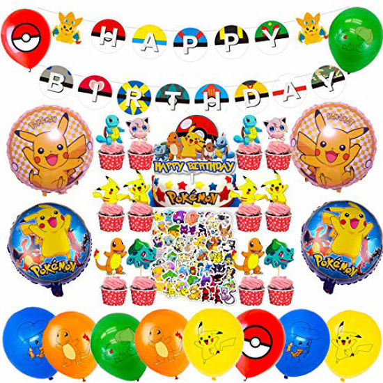 Pikachu Theme Pokemon Birthday Party Decorations Kids Toy Gifts Disposable  Tableware Event Supplies Aluminum Foil Balloons - Action Figures -  AliExpress
