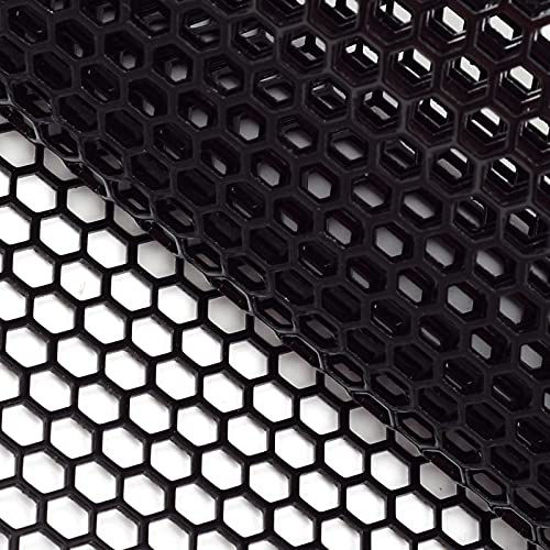 Universal Car Grill Mesh - ABS Plastic Honeycomb Grille Insert, 47x16 Inch, Black - DIY Custom Fit For Bumper, Hood Vents & More