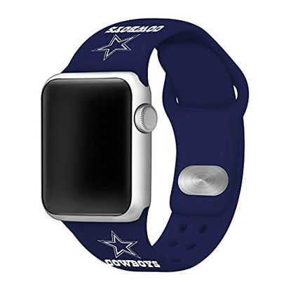 Picture of GAME TIME Dallas Cowboys Silicone Sport Watch Band Compatible with Apple Watch- 38/40mm (Navy)