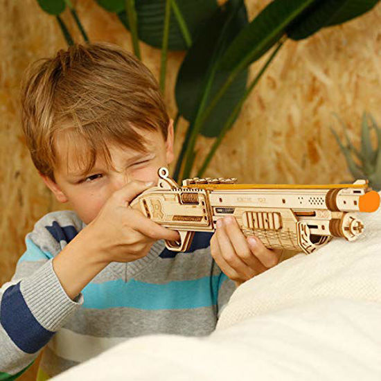 Picture of 3D Wooden Puzzle Model Toy Gift Mechanical Model Brain Teaser (Shotgun Toy)