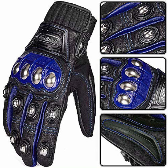 ILM Alloy Steel Motorcycle Gloves - Touchscreen Racing Gloves With Knuckle Protection