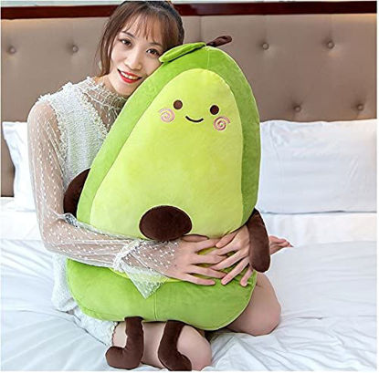 Picture of XICHEN 27 Inch Green Large Simulation Avocado Plush Toy Doll Sleeping Pillow Doll Doll, Holiday Warm Gift Plush Toy Pillows (Seated-35Inch)