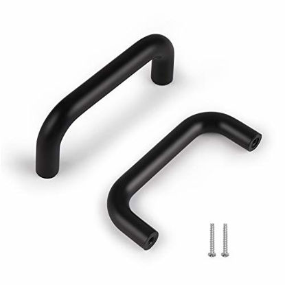 Picture of (25 Pack)Probrico Black Cabinet Handles Modern Euro Drawer Pulls 3 Inch(76mm) Hole Center Dresser Pulls Plastic Drawer Pull Handles Kitchen Cabinet Hardware