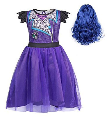 Picture of WonderBabe Little Girl Costume Dress Costume Popular Movie Cosplay Halloween Outfits 7-8 Years Purple