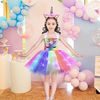 Picture of Sequin Unicorn Dress for Girls Led Light Up Dress for Birthday Party Sequin Rainbow Tutu Dress with Headband Size 3-8