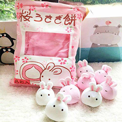 Picture of Cute Plush Pillow Throw Pillow Removable Stuffed Animal Toys Creative Gifts for Girls (Bunny)