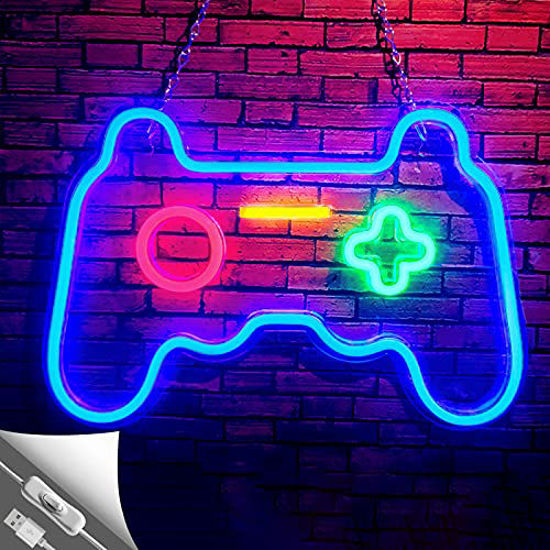 GetUSCart- Game Neon Sign Gamepad Shape LED Neon Lights Signs for Wall  Decor Gaming Controller LED Neon Signs for Bedroom Game Room Gaming Wall  Party Decoration Light Up Signs Gamer Children Teen