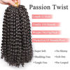 Picture of Leeven 7 Packs Passion Twist Hair 12 Inch Water Wave Crochet Braiding Hair Dark Brown Bohemian Passion Twist Synthetic Braids Bomb Spring Twist Braiding Hair for Distressed Butterfly Locs 4#