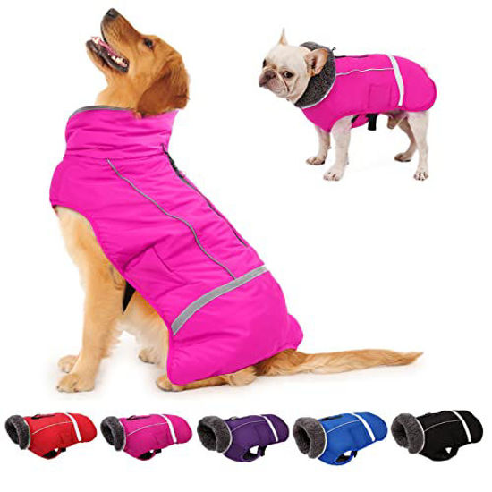 GetUSCart Dogcheer Warm Dog Coat Fleece Collar Winter Dog Clothes Reflective Pet Jacket Apparel for Cold Weather Waterproof Windproof Puppy Snowsuit Vest for Small Medium Large Dogs
