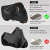 Picture of 300D Heavy Duty Motorcycle Cover, Seceles All Season Durable Waterproof Outdoor Protection Scooter Cover with 4 Reflective Strips Lock-Holes Storage Bag Fits up to 91" Yamaha Honda Harley Suzuki (XL)