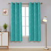 Picture of Deconovo Silver Wave Foil Printed Blackout Curtains, Room Darkening Grommet Curtain, Thermal Insulated Window Drapes for Bedroom (42W x 72L Inch, Set of 2 Panels, Turquoise)