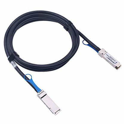 Picture of 100G QSFP28 DAC Cable - 100GBASE-CR4 QSFP28 to QSFP28 Passive Direct Attach Copper Twinax Cable for Cisco QSFP-100G-CU0.5M, 0.5-Meter(1.64ft)