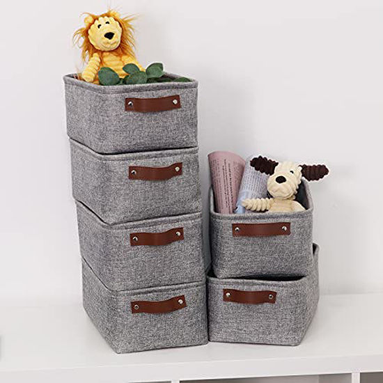 GetUSCart- Small Storage Baskets for Shelves(6pack) Foldable Fabric ...