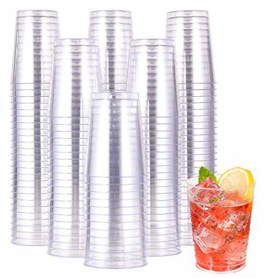 Picture of 10 OZ Clear Disposable Plastic Cups 200 Pack, Clear Plastic Cups Tumblers, Heavy-duty Party Glasses, Disposable Cups for Wedding,Thanksgiving, Christmas Party