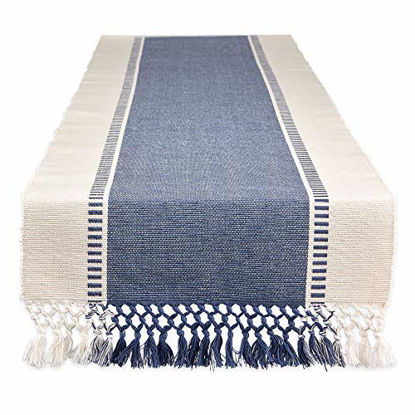 Picture of DII Dobby Stripe Woven Table Runner, 13x108, French Blue