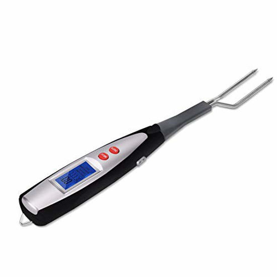 Picture of Meat Thermometer Fork BBQ Fork with Thermometer Digital BBQ Fork Thermometer Digital Cooking Fork Instant Read Fork for Kitchen, Grilling, Smoker, Barbecue, Turkey