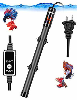 Picture of Aquarium Heater, Submersible Fish Tank Heater 300W with Titanium Tube Thermostat System LED Digital Play and Remote Controller for 50-60 Gallon Tank