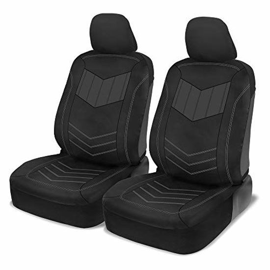 Motor Trend Faux Leather Car Seat Covers, 2 Piece Set – Premium Car Seat  Cushions for Front Seats, Padded Car Seat Protectors with Storage Pocket