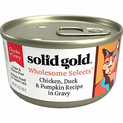 Picture of Solid Gold Chunks In Gravy Wet Cat Food; Wholesome Selects With Real Chicken, Duck & Pumpkin (Formally Sunrise Delight), 24Ct/3Oz
