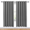 Picture of NICETOWN Bedroom Curtains Blackout Drapery Panels, Three Pass Microfiber Thermal Insulated Solid Ring Top Blackout Window Curtains/Drapes (Two Panels, 70 x 72 inches, Silver Grey)