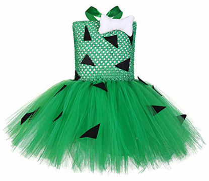Picture of Tutu Dreams Halloween Cartoon Costume Toddler Girls Dress Up Clothes Birthday Jungle Party (Green, Medium(3-4 Years))