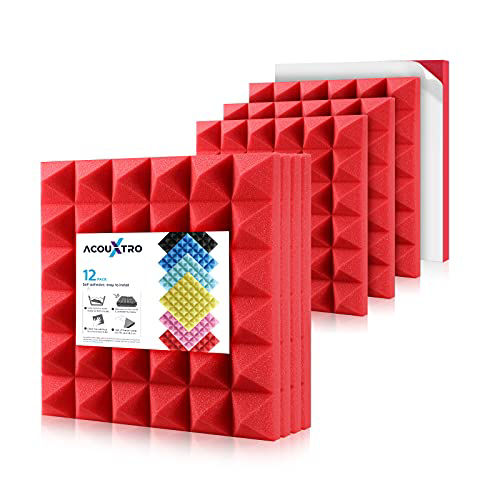 GetUSCart 2" Acoustic Foam with Adhesives, 12 Pack Soundproof Wall