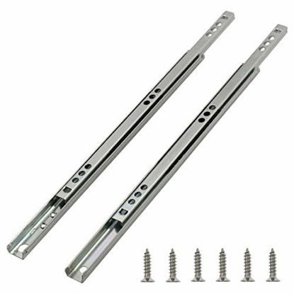 Picture of Yoohey 6 Pairs Metal 9.7 Inch Drawer Slides, Ball Bearing Two Way Slide Track Rail 0.7 Inch Wide