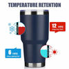 Picture of MEWAY 30oz Insulated Tumbler With Lids and Straws,Stainless Steel Double Vacuum Coffee Tumbler Cup, Brush, Durable Powder Coated Coffee Cup for Cold & Hot Drinks, Office, Travel(Navy, 4PACK)