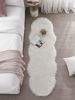 Picture of Ultra Soft Fluffy Rug White Faux Sheepskin Fur Area Rug Shaggy Couch Cover Seat Cushion Furry Carpet Beside Rugs for Bedroom Floor Sofa Living Room Runner, 2x6 Feet SERISSA (Sheepskin Shape,White)