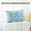 Picture of ZIMASILK 100% Mulberry Silk Pillowcase for Hair and Skin Health,Both Sides 19 Momme Silk Floral Print,1pc(Queen 20''x30'',Blue Leaves)