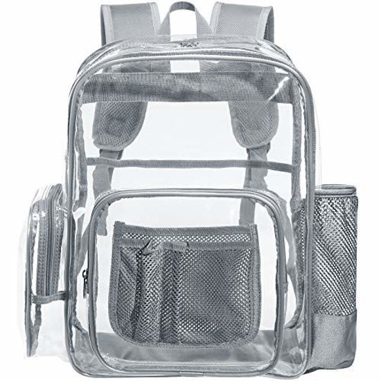 Security iSPECLE Clear Backpack Work Durable School Backpack with Laptop Compartment Clear Backpack Stadium Approved with Reinforced Padded Straps Large Size Transparent Bag for School 