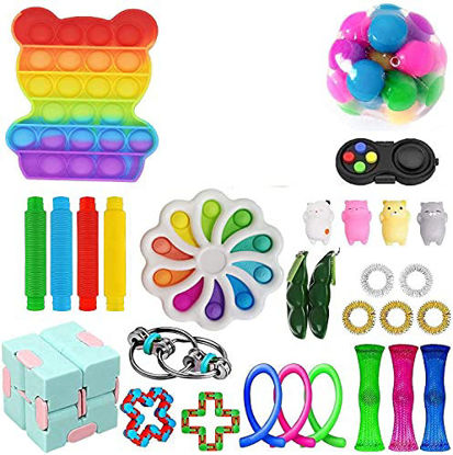 Picture of XINGJI 35 PCS Fidget Toys Pack, Sensory Fidget Toys Packs with Simple, Fidget Pack Set for Kids Adults, Fidget Toys Pack Hand Toys Stress Anxiety Relief Toys (A-30 P5)